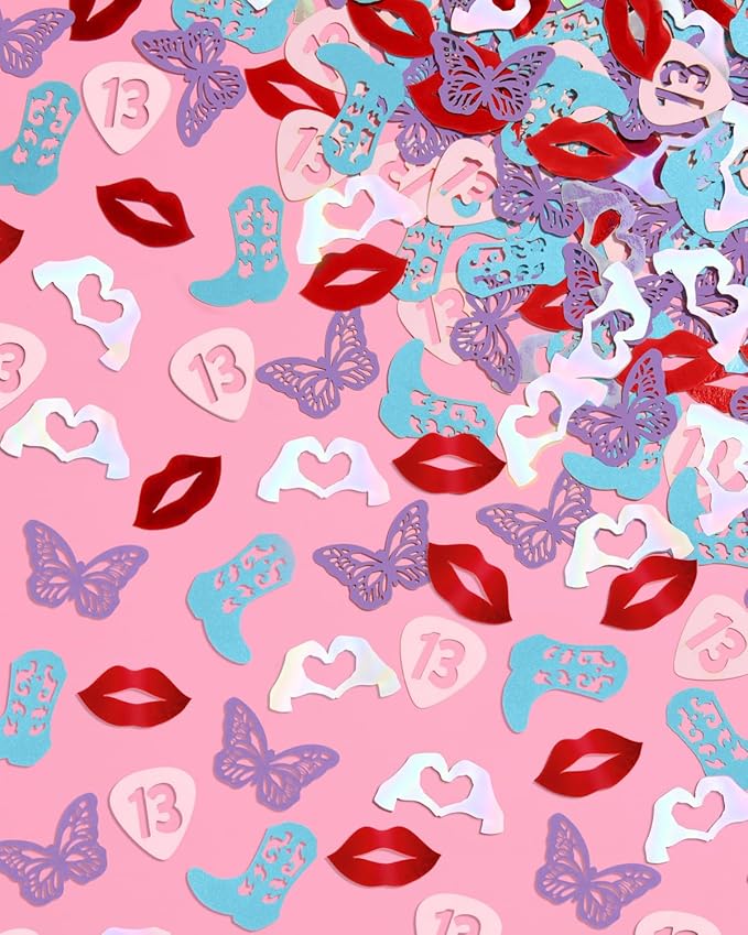 xo, Fetti Eras Party Confetti - 200 pcs | Concert Tablescape, Bachelorette Table Decor, Birthday Decorations, Cute Pink Bday Supplies