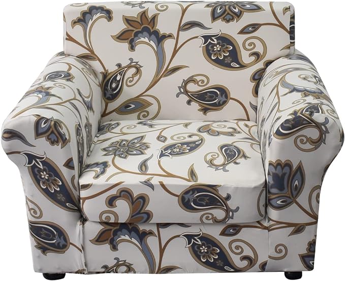 KRFOONN 2 Piece Chair Covers Printed Sofa Covers Couch Covers Washable Armchair Sofa Couch Slipcover Furniture Protector with Elastic Bottom for Living Room (Armchair, 03), Small