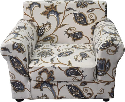 KRFOONN 2 Piece Chair Covers Printed Sofa Covers Couch Covers Washable Armchair Sofa Couch Slipcover Furniture Protector with Elastic Bottom for Living Room (Armchair, 03), Small