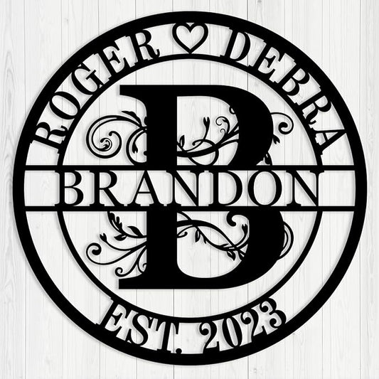 Custom Metal Monogram, Personalized Last Name Décor, Custom Name Signs with Metal Art, Anniversary, Wedding Gift
