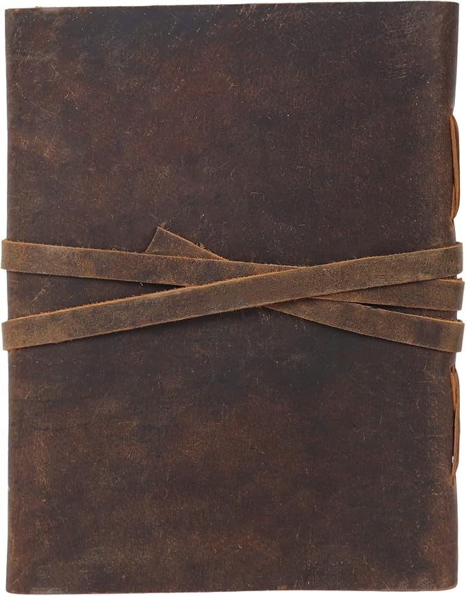 Handmade Leather Journal | Writing Diary | Bound Daily Notepad For Men & Women Unlined Paper Medium, writing pad gift for artist, sketch