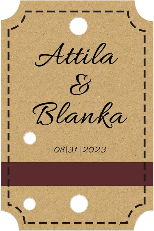 Sinseike Personalized Sparkler Tags with Match Strike Strip Wedding Favors,Custom Kraft Wedding Sparkler Tags (Personalized)