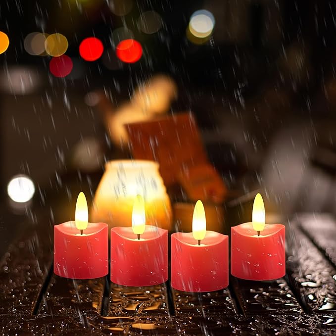 HL Rechargeable Waterproof Tea Lights,100H+ Highly Bright Led Flameless Candles,Magnetic Charging Battery Candles with Remote,Electric Votive Candles for Home Halloween Christmas Decorative-12pcs
