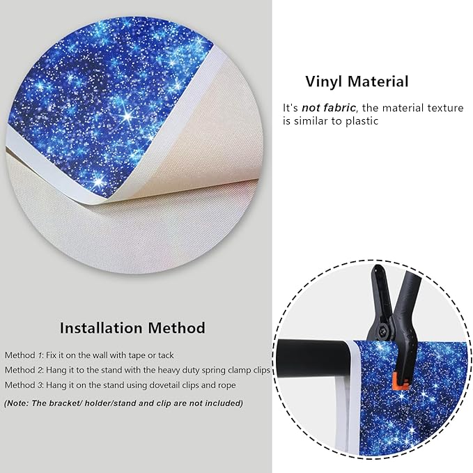 YongFoto Blue Glitter Backdrop 9x6ft Silver Light Spots Navy Blue Sequin Bokeh Photography Background Birthday Bridal Shower Wedding Photography Background Party Banner Decor Portraits Photoshoot