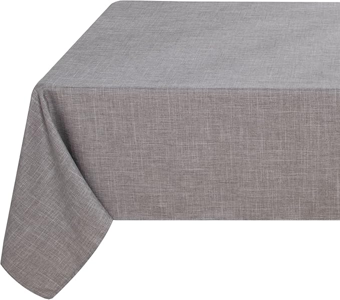 Fitable Faux Linen Tablecloth Rectangle 60 x 102 Inch - Rustic Fabric Table Cloth for 6 Foot Tables, Stone Faux Burlap Table Cover for Kitchen Dining, Party, Farmhouse
