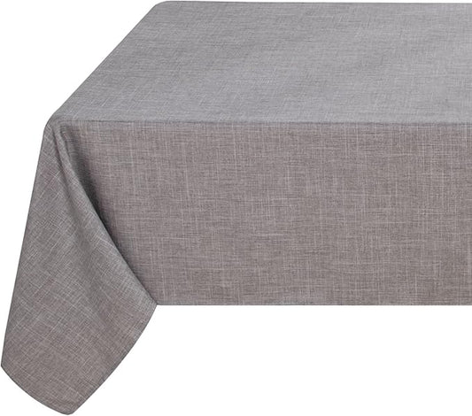 Fitable Faux Linen Tablecloth Rectangle 60 x 102 Inch - Rustic Fabric Table Cloth for 6 Foot Tables, Stone Faux Burlap Table Cover for Kitchen Dining, Party, Farmhouse