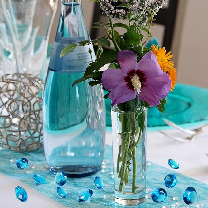 720 Pcs Morandi Blue Acrylic Diamonds Gems Table Scatters for Wedding Centerpieces,Treasure Gemstones,Bridal Shower,Floral Arrangement,Party Favor Decoration,Vase Fillers,14 OZ,0.8/0.4 Inch Mix