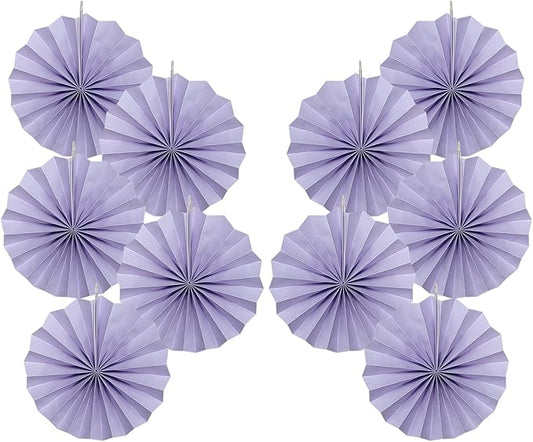 Purple Birthday Decorations,DIY Purple Paper Fans Hanging Decoration ,Party Decorations for Adults 8in,Little Mermaid Party Decor,Baby Shower Decorations 30 Color DIY Set (Light Purple)