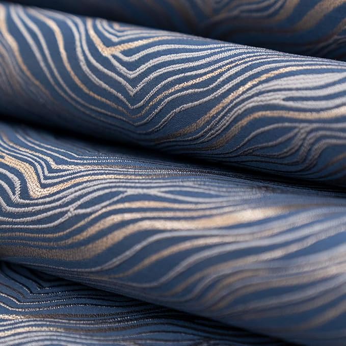 Avigers 12 x 90 Inch Decorative Luxury Abstract Striped Navy Blue Table Runners with Tassels for Home Living Room Bedroom Art Decor Wedding
