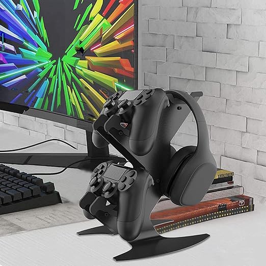 Controller Holder, Game Controller Rack Headset Stand for Xbox Series X S/Xbox one / PS5 / PS4 / NS/PC/Headset, Aluminum Metal Mount Universal Organizer for Video Game Accessories