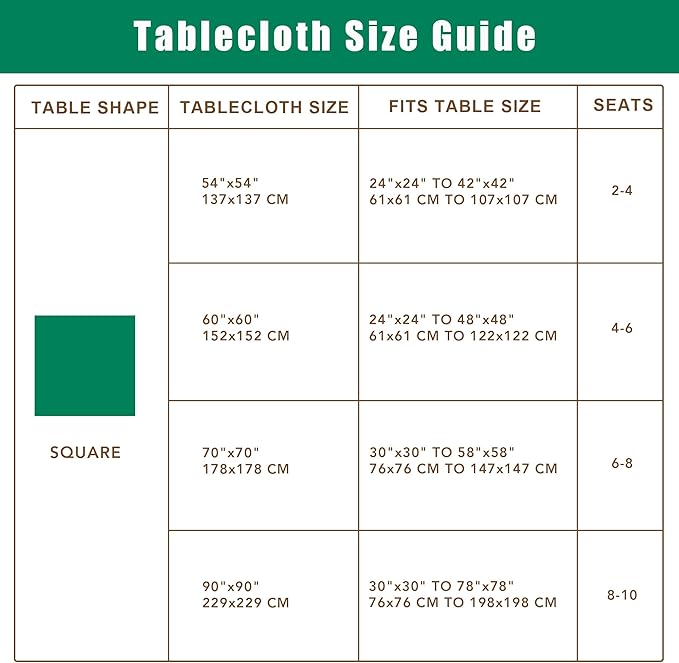 Biscaynebay Square Tablecloth 60x60 Inch-Auqa Blue Card Fabric Table Cover-Small Folding Table Cloths Linen Water Resistant for Kitchen Dining Picnic Patio Outdoor Party Restaurant Tables