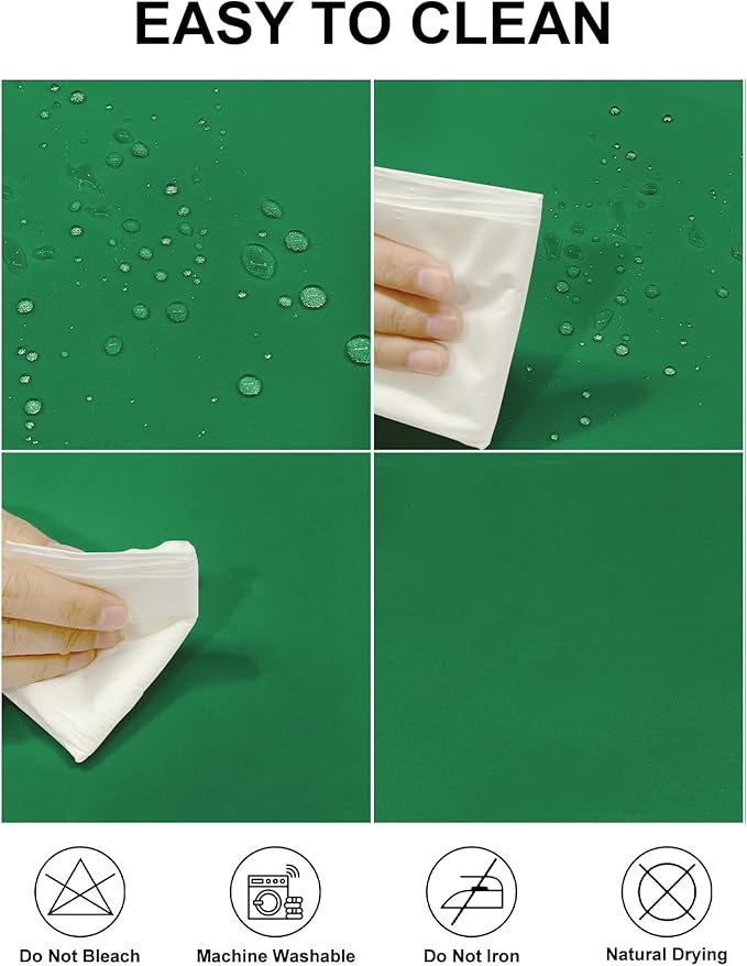 Fokitut 2 Pack Waterproof Rectangle Tablecloth, 90x156 Inch, Stain Resistant and Wrinkle Polyester Table Cloth, Fabric Table Cover for Kitchen Dining, Wedding, Party, Holiday Dinner-Emerald