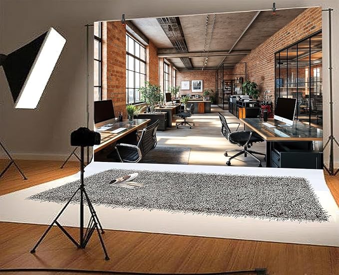 9X6ft Office Video Photo Backdrop Photography Background for Recording Conference, Zoom Home Podcast Backdrops Photo Booth Prop Decorations Wall Decor Tablecloth