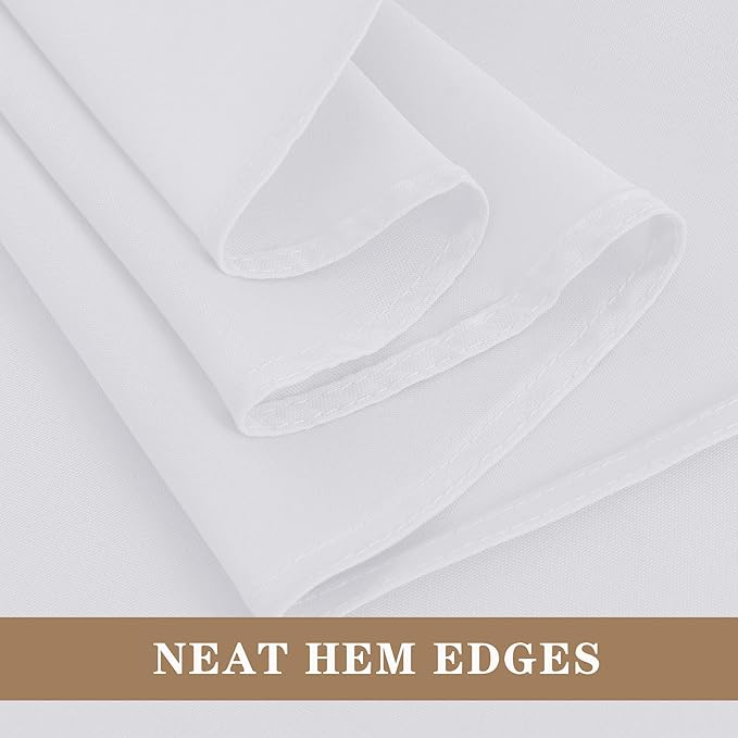 Fitable White Tablecloths for Rectangle Tables, 6 Pack - 70 x 120 Inches - Reusable and Washable Table Clothes for 6-8 Ft Tables, Polyester Fabric Table Covers for Wedding, Party, Banquet