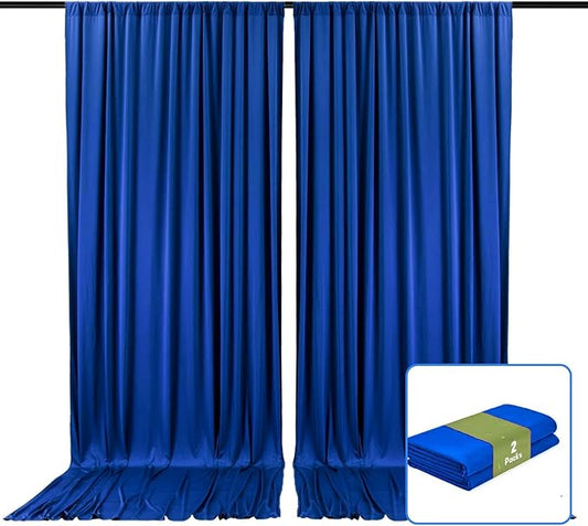 2 Panels Blue Backdrop Curtain, 10 x 10 Feet Background Curtains for Parties, Weddings, Baby Showers, Bachelorette Halloween, Christmas Birthday Party Photoshoot Backdrop Curtains Decorations