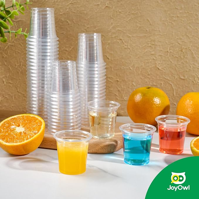600 pack 1 OZ Plastic Shot Glasses, Mini Disposable Shot Cups for Party, Events, Whiskey and Wine Tasting