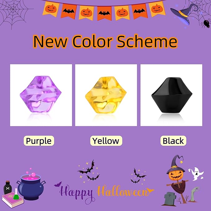 YATOJUZI 500pcs Fake Ice Cubes Halloween Decor Acrylic Crushed Rocks Vase Fillers Plastic Diamonds Gems for DIY Halloween Party Centerpiece Table Scatter Prop Display 0.5"