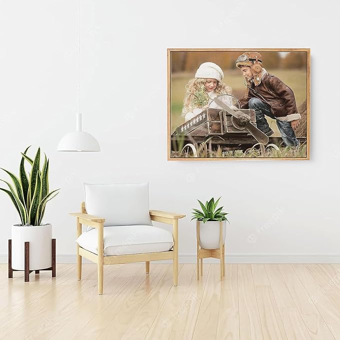 Personalized Custom Canvas Prints: Photo On Canvas (Light Brown, 24X36) Transform Your Photos into Stunning Framed Wall Art Digitally Printed Photo To Canvas Ideal for Home Decor, Gifts Keepsakes.
