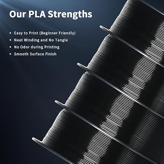 Geeetech 1.75mm PLA 3D Printer Filament, Upgrade Tidy Winding Tangle-Free, Dimensional Accuracy +/- 0.03mm,Black and White (2kg)