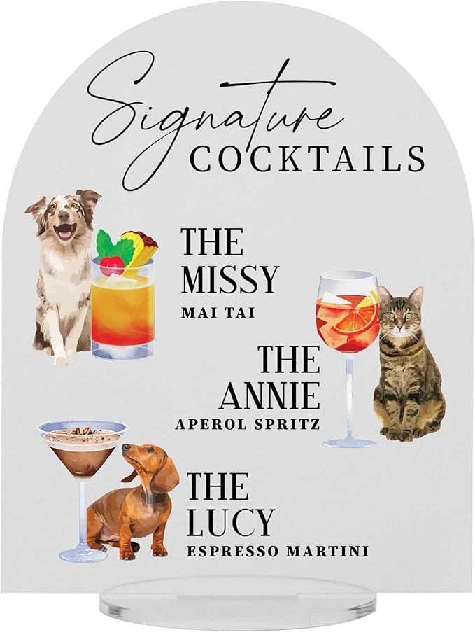 Pet Signature Drink Wedding Signs