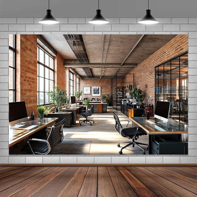 10X6.5ft Office Video Photo Backdrop Photography Background for Recording Conference, Zoom Home Podcast Backdrops Photo Booth Prop Decorations Wall Decor Tablecloth