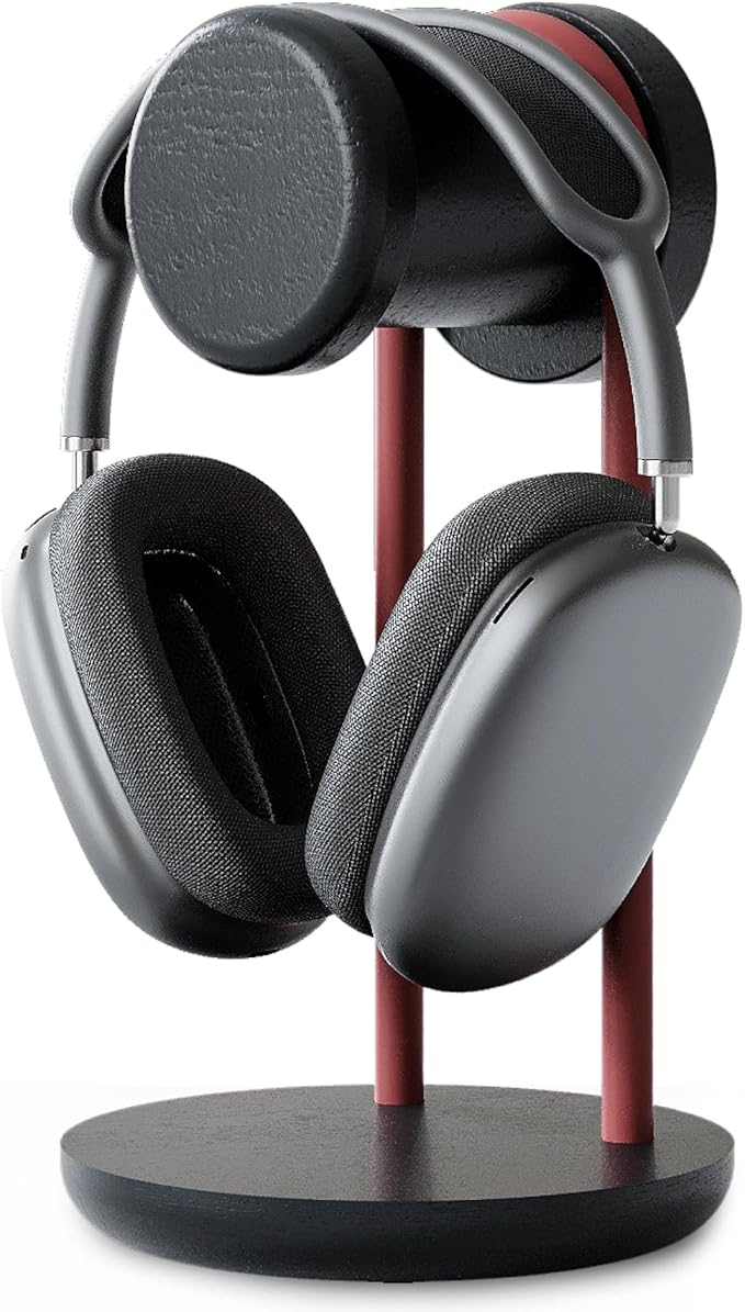 Fenge Headphone Stand for Desk, Nature Wood & Metal Headphone Holder with Storage Base, Desktop Headset Stand for Gaming Universal Headphones
