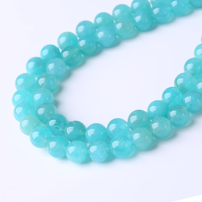 Blue Jade Stone Beads Gemstone Round Crystal Energy Jade Beads Stone Beads for Jewelry Making DIY Bracelet Necklace Jewelry Making 1 Strand 15.5inch 31PCS 12MM