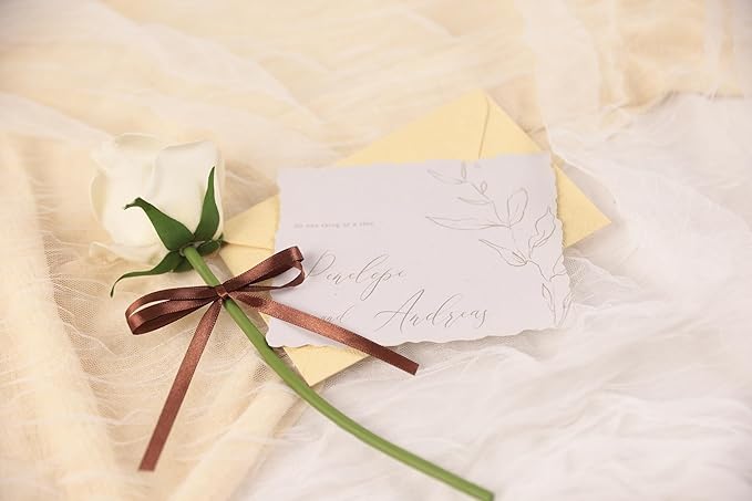 Coffee Brown Satin Ribbon 1/4 inch X Continuous 50 Yards, Single Face Polyester Ribbon Perfect for Gift Wrapping, Flower Bouquet, Wedding Decor, Crafts, Bow Making, Sewing and More
