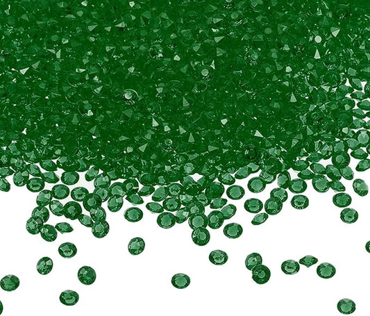PATIKIL 10000 Pcs Wedding Table Scatter Confetti Crystals 4.5mm Acrylic Diamonds Vase Fillers Gems for Table Centerpiece Decorations Party Vase Beads, Dark Green