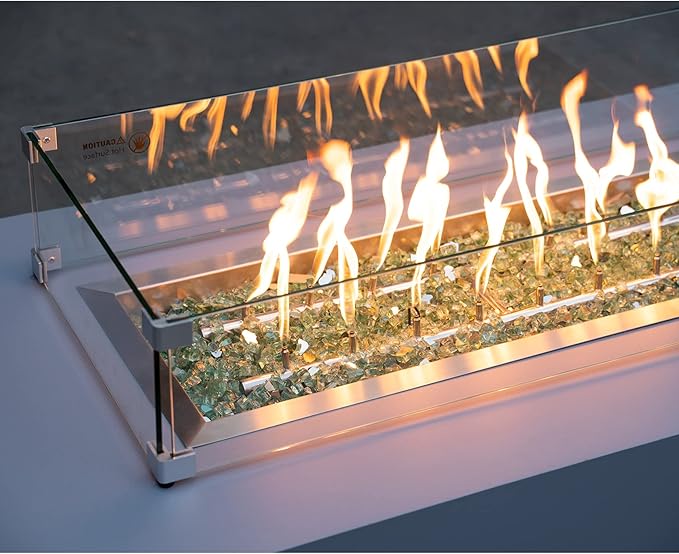 Stanbroil 10-Pound Fire Glass - 1/4 inch Reflective Tempered Fire Glass for Fireplace Fire Pit, Light Green Reflective