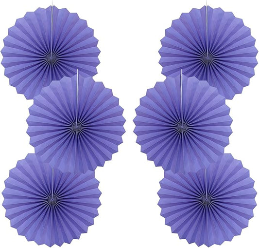 BARTHEW Purple Party Decorations,Purple Bridal Shower Decorations,Halloween Decor Events Accessories,Retirement Decorations Paper Fans Bulk 16in,Anniversary for 30 Color DIY Set(Purple)