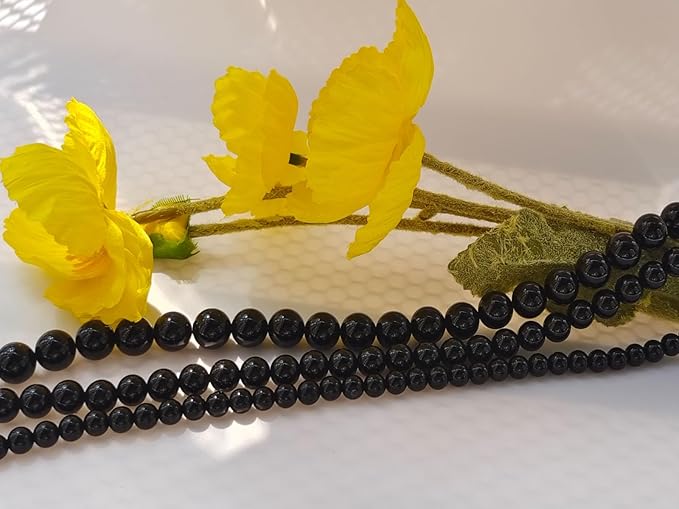 Stone Beads 8mm 100pcs Black Agate Beads Round Loose Gemstones Beads for Bracelet Necklace Jewelry Making (8mm, 60821 Black Agate)