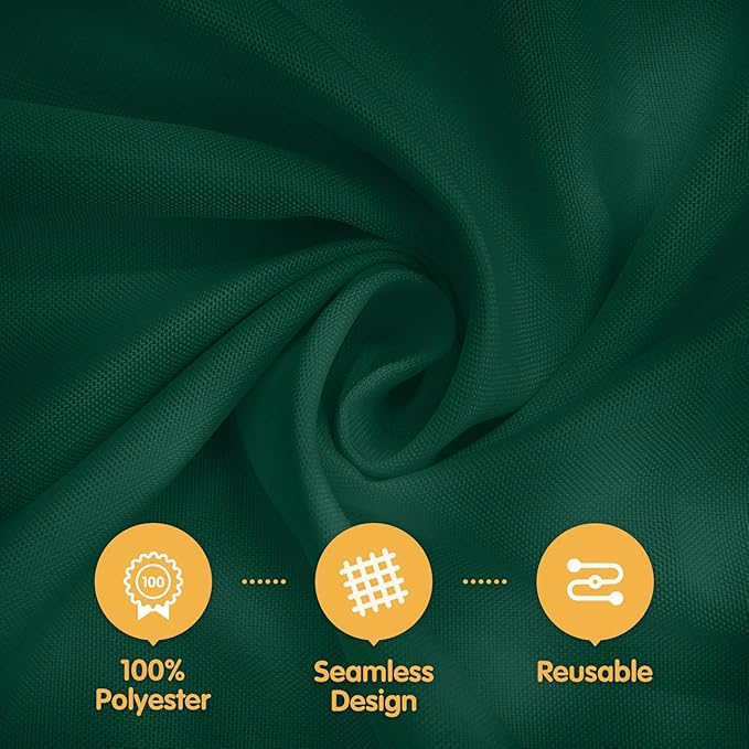 BRILLMAX 8 Pack Hunter Green Round Tablecloths 90 Inch - Circle Bulk Linen Polyester Fabric Washable Table Cloth Cover for Wedding Reception Banquet Birthday Party Buffet Restaurant