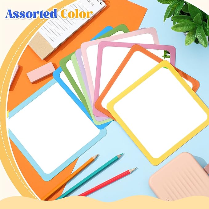 Dandat 10 Pcs Small Mirrors for Kids 6 x 6 Inch Square Shatter Proof Reflector Toddler Glass Plastic Reflector for Classroom DIY Craft Preschool Facial Expression (Macaron Colors)