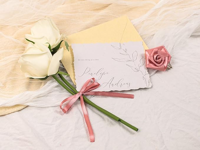 Rose Gold Satin Ribbon 1/4 inch X Continuous 50 Yards, Single Face Polyester Ribbon Perfect for Gift Wrapping, Flower Bouquet, Wedding Decor, Crafts, Bow Making, Sewing and More