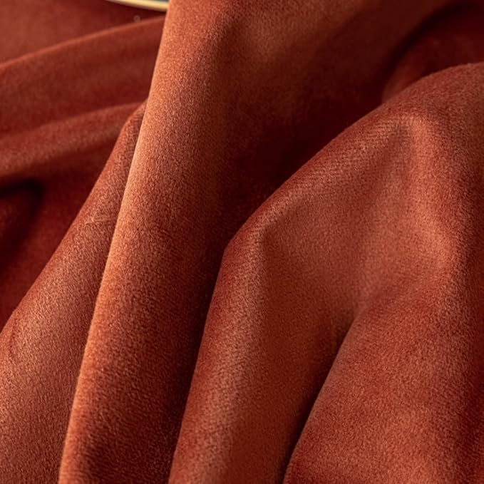 F-CHU Luxury Burnt Orange Tablecloth Thickset Velvet Tablecloth with Beautiful Gold Vintage Tassels Table Cloth for Home Decor Wedding, Party, Banquet and Events 60" Round