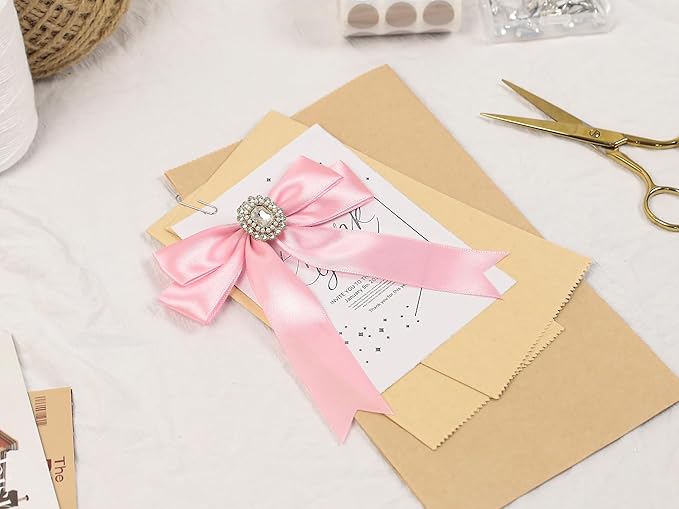 Rose Pink Satin Ribbon 1 inch X Continuous 100 Yards, Single Face Polyester Ribbon Perfect for Gift Wrapping, Flower Bouquet, Wedding Decor, Crafts, Bow Making, Sewing and More