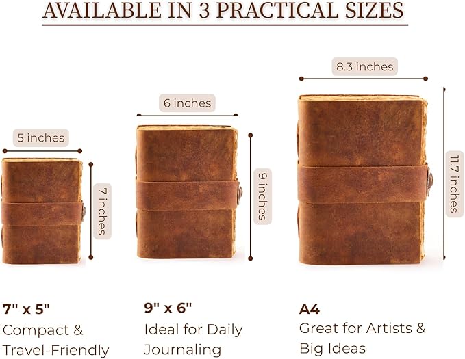 NomadCraftsCo. Vintage Leather Journal - Lock Closure, Book of Shadows Journal, Grimoire Journal, Witch Journal, Vintage Journal 240 pages Antique Deckle Edge Paper