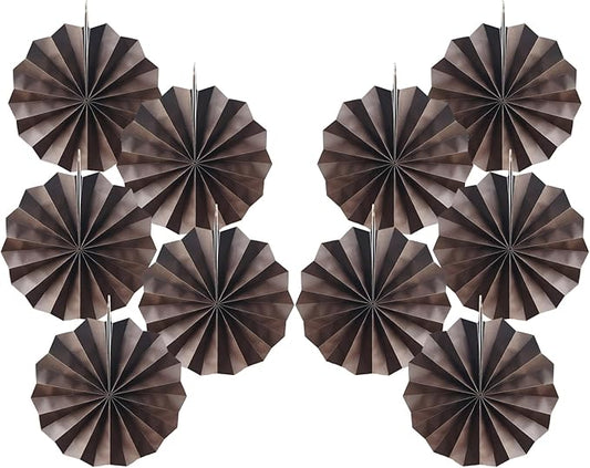 Coffee Party Decorations,Coffee Birthday Decorations,Party Events Accessories,Coffee Themed Party Decorations,Coffee Party,Friends Themed Party 8in Hanging Paper Fans 30 Color DIY Set(Coffee))
