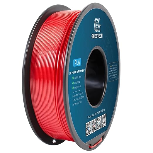 Geeetech Red PLA Filament 1.75mm 1KG, 3D Printer Filament Dimensional Accuracy +/- 0.02 mm, 1kg per Spool(2.2lbs) 3D Printing Filament Fits for Most FDM 3D Printers