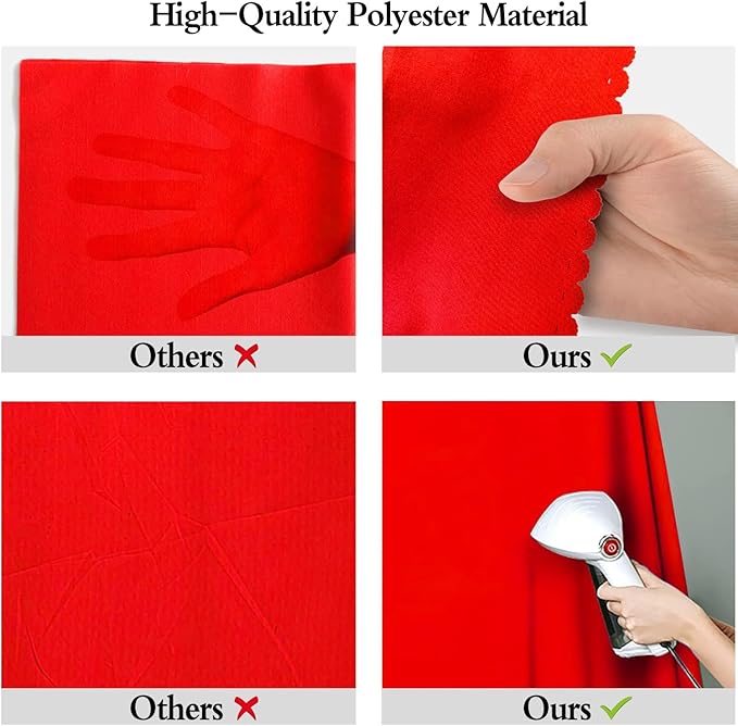 8x10FT Red Screen Backdrop for Photography Red Photo Booth Backdrop for Photography Background Video Recording Parties Curtain