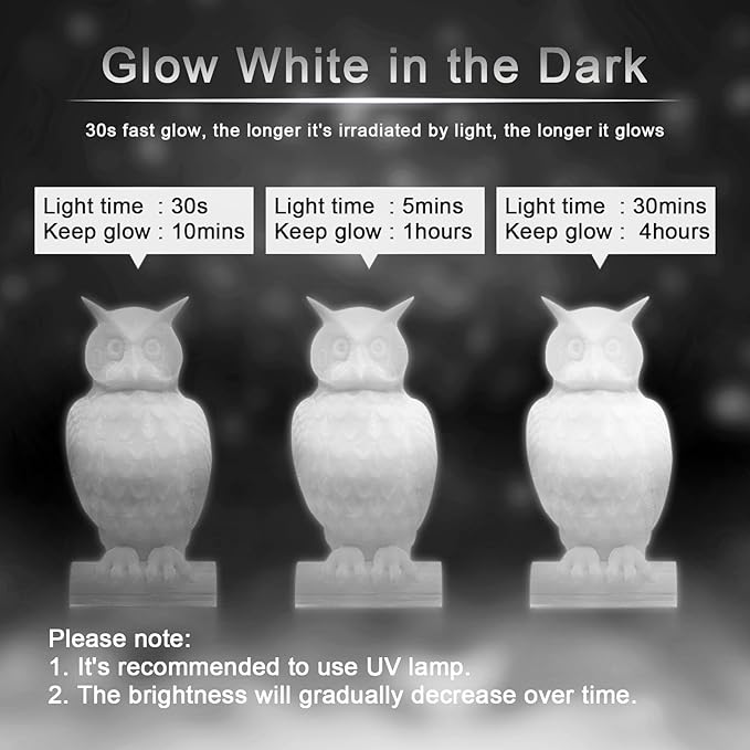 YOUSU 3D Printer Filament 1.75mm PLA Filament Glow in Dark White PLA Filament 3D Printing Filament 1kg(2.2lbs) Spool.