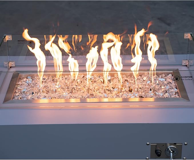 Stanbroil 10-Pound Fire Glass - 1/4 inch Reflective Tempered Fire Glass for Fireplace Fire Pit, Platinum Reflective
