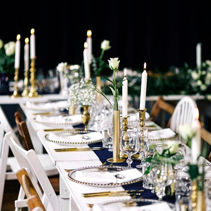 12 Pack Navy Blue Satin Table Runner,12 x 108 inch Long Premium Smooth Table Runner for Wedding, Banquets, Birthday, Party, Graduation, Engagements, Table Runners fit Rectangle and Round Table