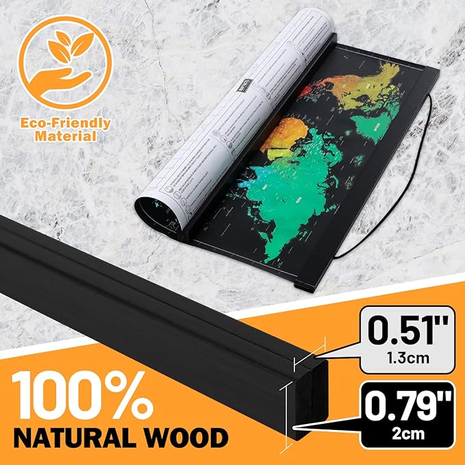 Poster Frame Frames 120x80 120x90, Magnetic Light Wood Wooden Poster Hangers Hanger Hanging Kit for Canvas Artwork Art Print (120cm /47",Black)