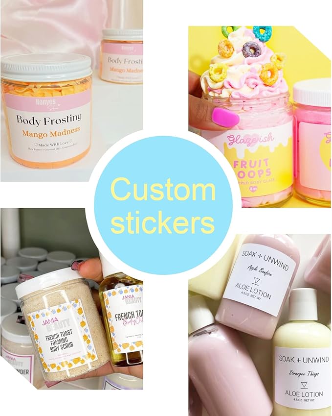 100-500 Custom Stickers Personalized Labels, Customized Stickers with Any Image Logo and Text. Custom Stickers for Business LogoThank You Labels,etc. (Rectangle,5X2 Inch)
