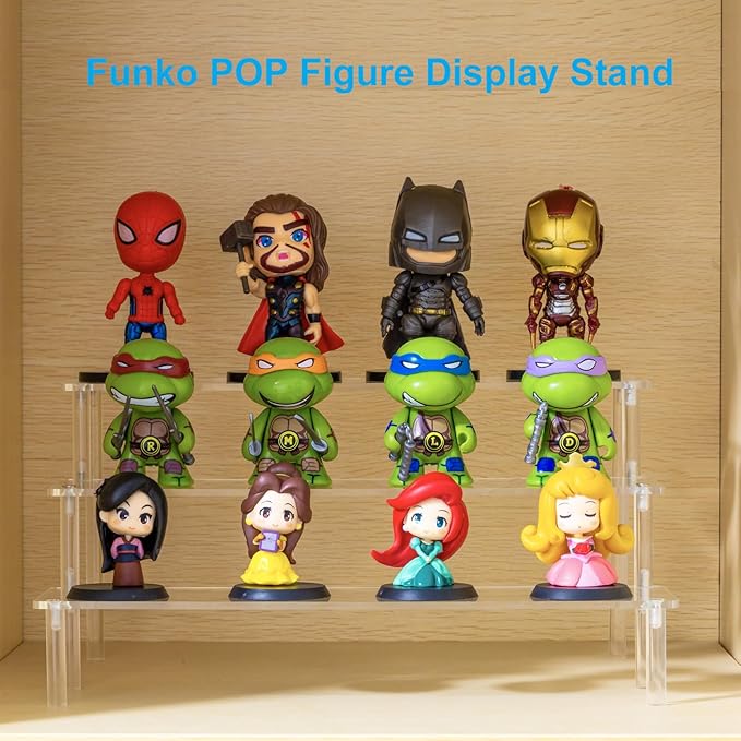 Large Acrylic Display Risers, Perfume Stand Organizer, Clear Acrylic Shelf Risers for Display Stands for Food, Tabletop Use, Amiibo Funko POP Figure, 3 Tier Clear Cupcake Stand Risers