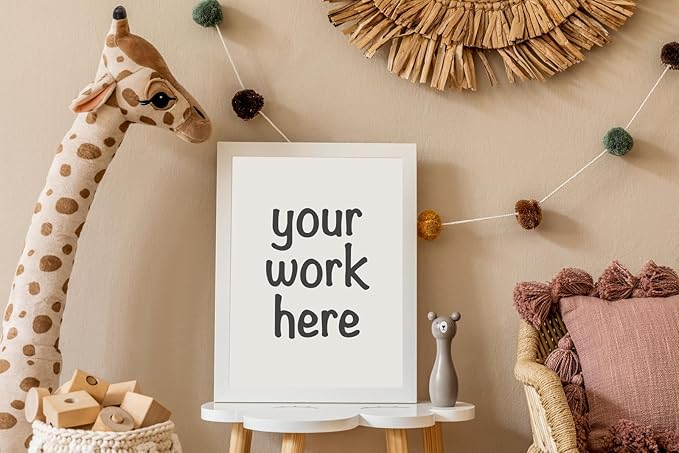 KTKDE A2 Picture Frame White Woodgrain Display 16.5x23.4 inch Poster Frames Vertical & Horizontal Wall Hanging Large Picture Frame and Artwork-Perfect for Christmas gifts and Home Decor