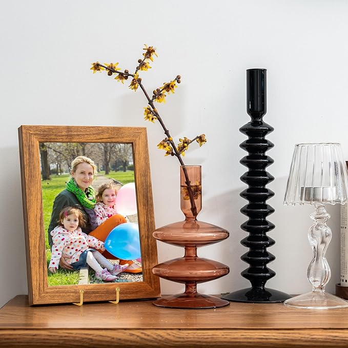 IBosins 5 Pack 8 Inch Plate Holder Display Stands, Large Metal Gold Frame Stand for Picture, Book, Photo Easel, Creation, Collectibles