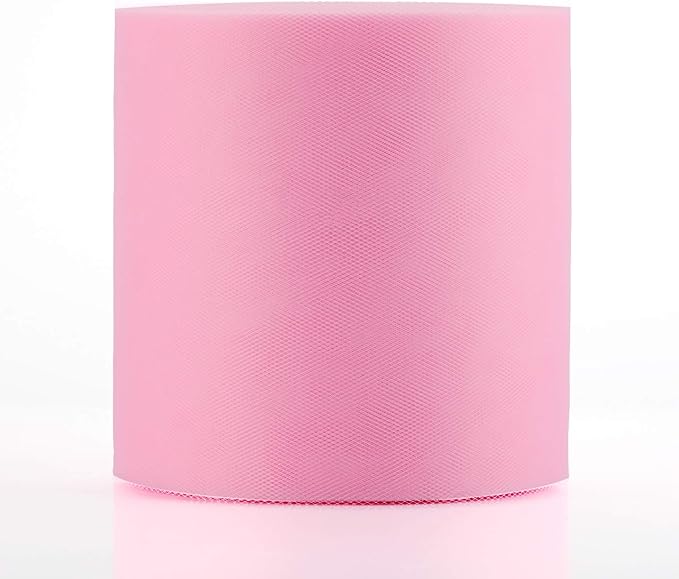 Tulle Rolls 6” by 100 Yards (300 feet) Tulle Roll Spool Fabric for DIY Tutu Skirts Wedding Baby Shower Crafts Decorations Party Supplies (Pink)